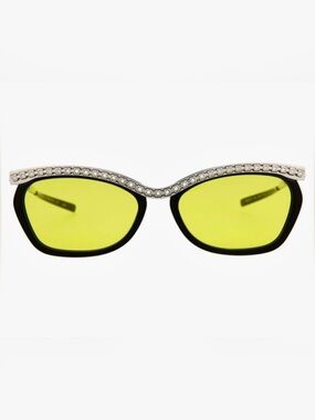 Gucci  Yellow Sunglasses with Rhinestone comes with a Gucci or Dior scarf.